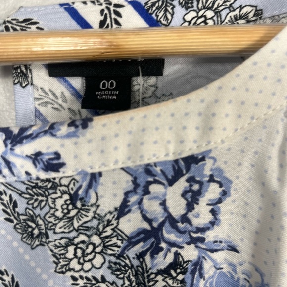 New torrid blue/white Midi Challis High Neck Dress size 00 - Picture 5 of 10